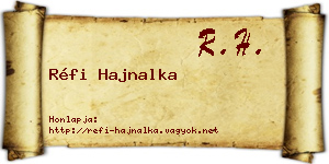 Réfi Hajnalka névjegykártya